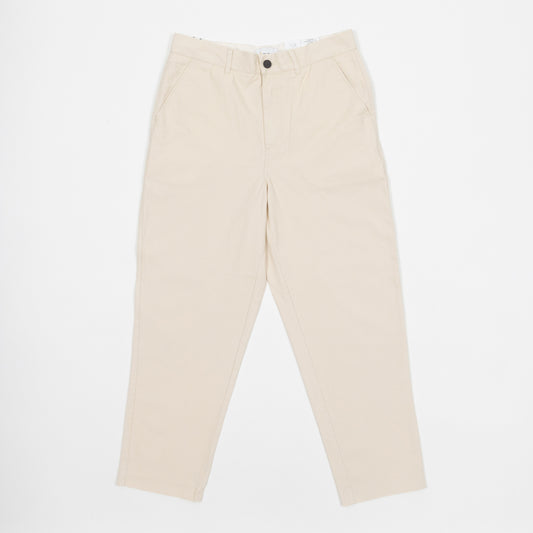 FARAH Hawtin Tapered Fit Twill Trousers in CREAM