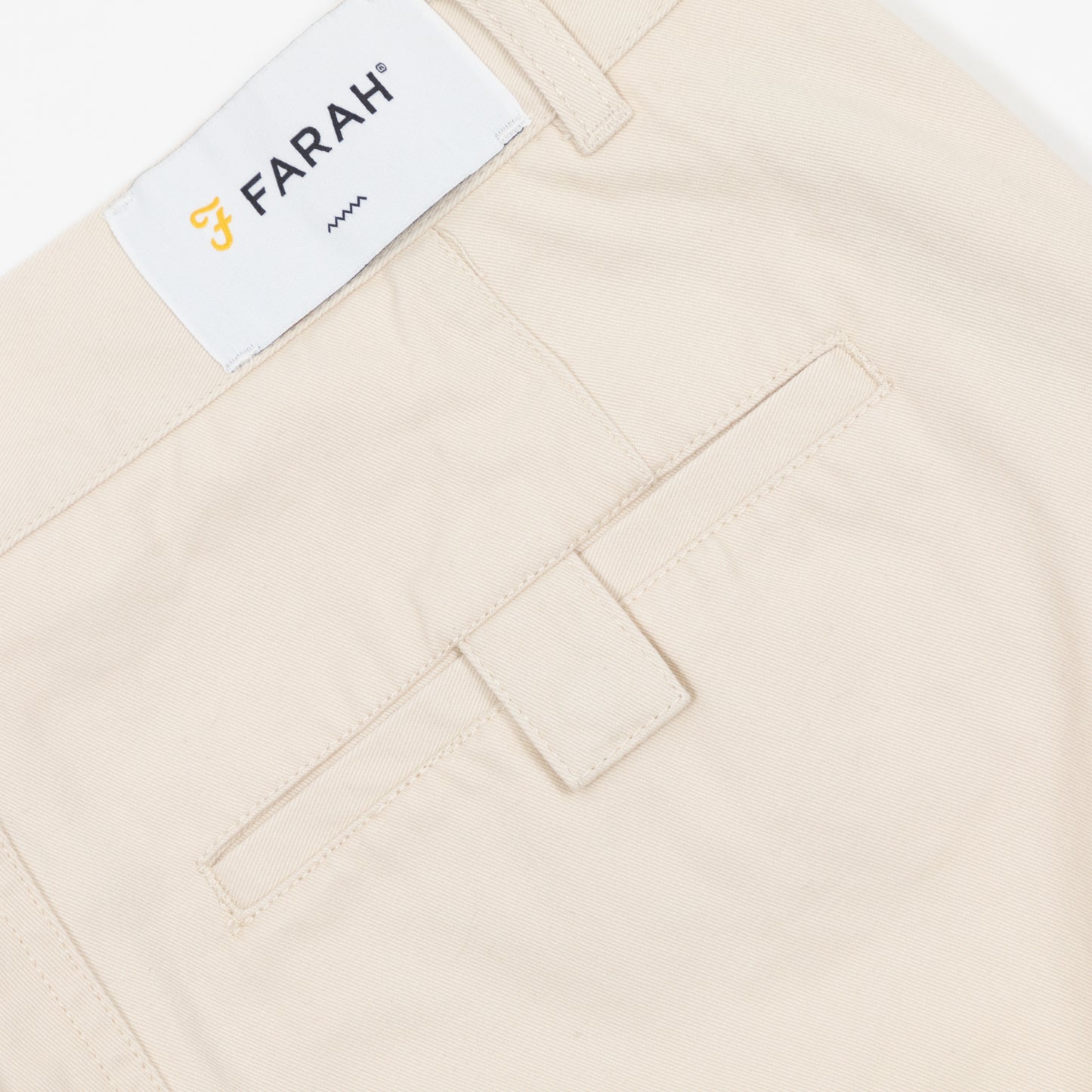 FARAH Hawtin Tapered Fit Twill Trousers in CREAM