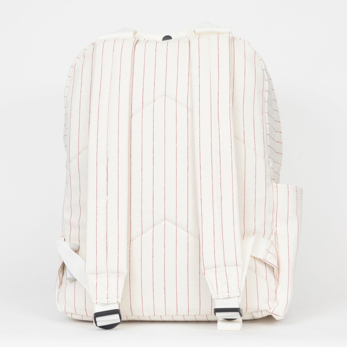 DICKIES Hickory Stripe Lisbon Backpack in WHITE & RED