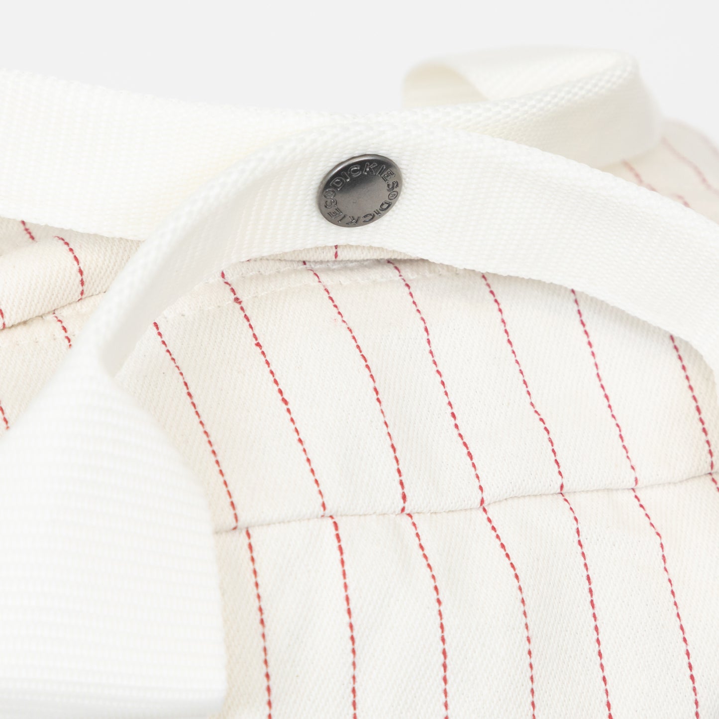DICKIES Hickory Stripe Lisbon Backpack in WHITE & RED