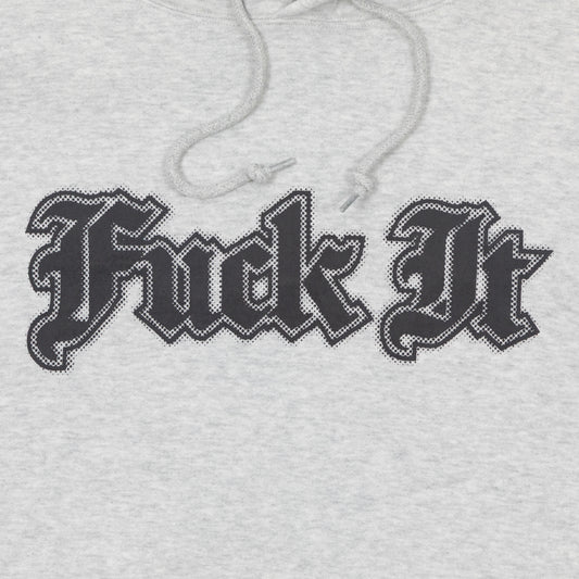 graphic design close up huf hoodie grey