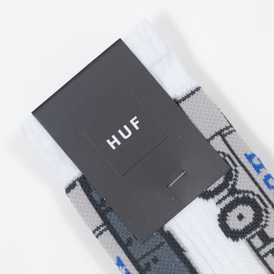 HUF International Transport Crew Socks in WHITE