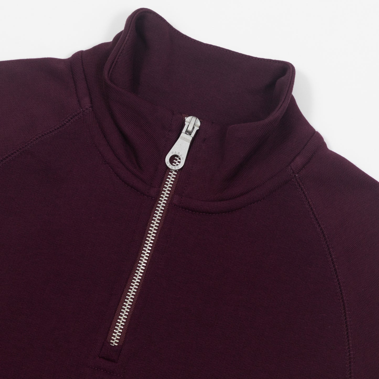 FARAH Jim Quarter Zip Sweatshirt in BORDEAUX RED