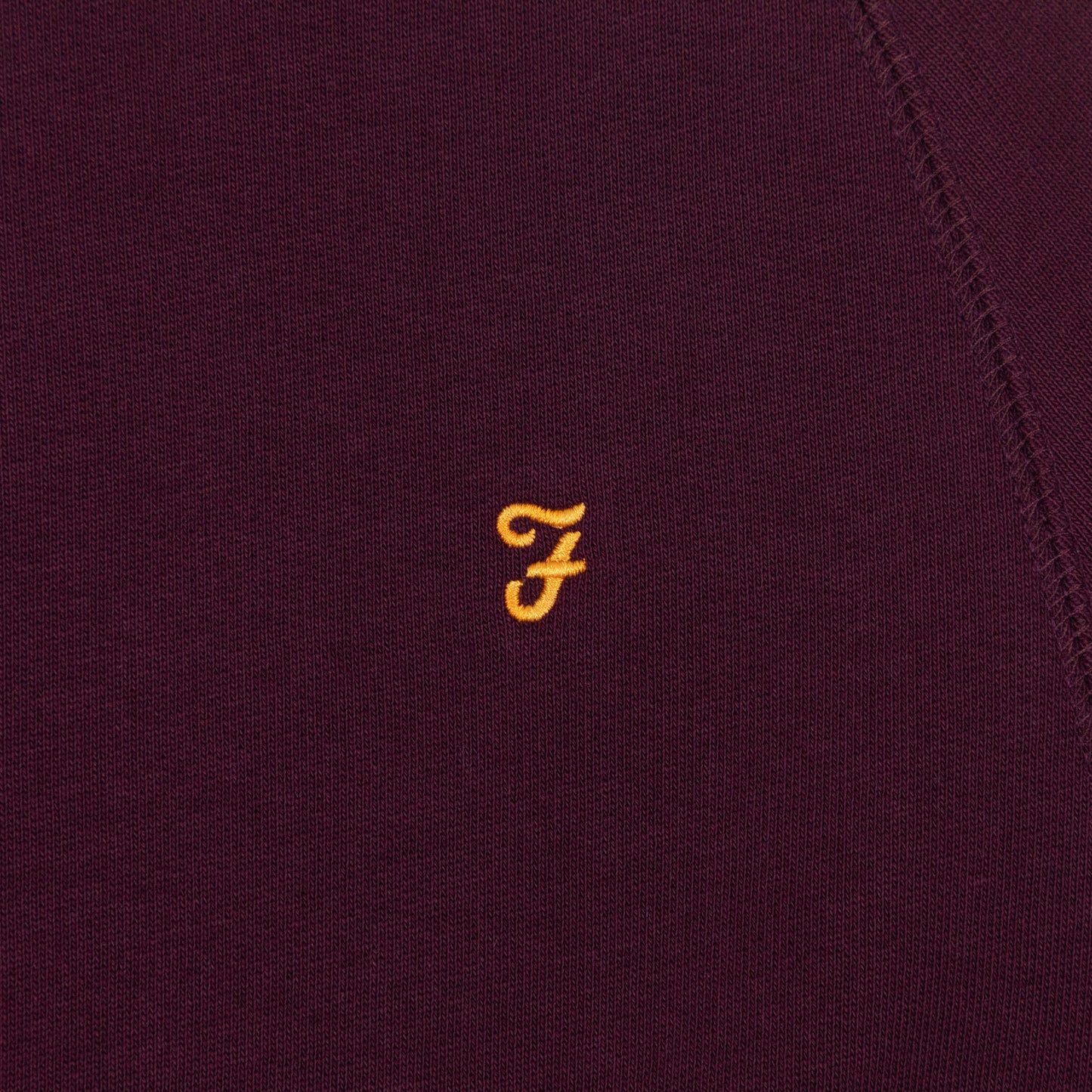 FARAH Jim Quarter Zip Sweatshirt in BORDEAUX RED
