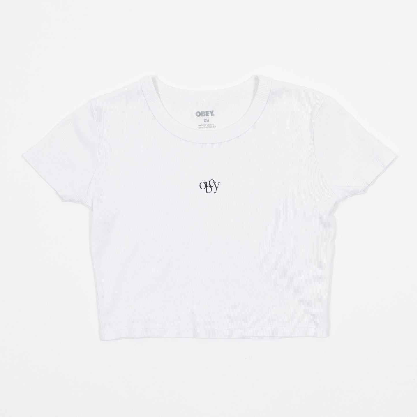 Womens OBEY Jumpy Cropped T-Shirt in WHITE