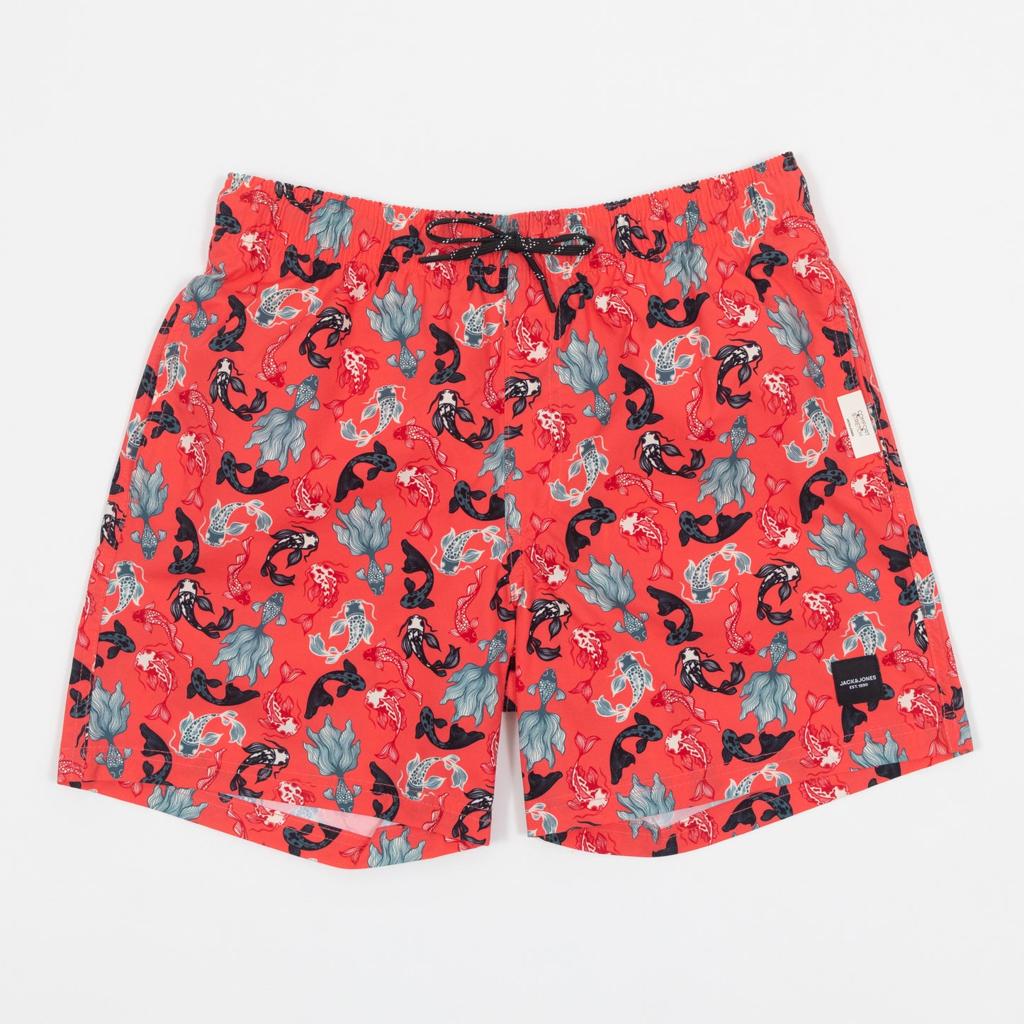JACK & JONES Koi Fish Swim Shorts in CORAL