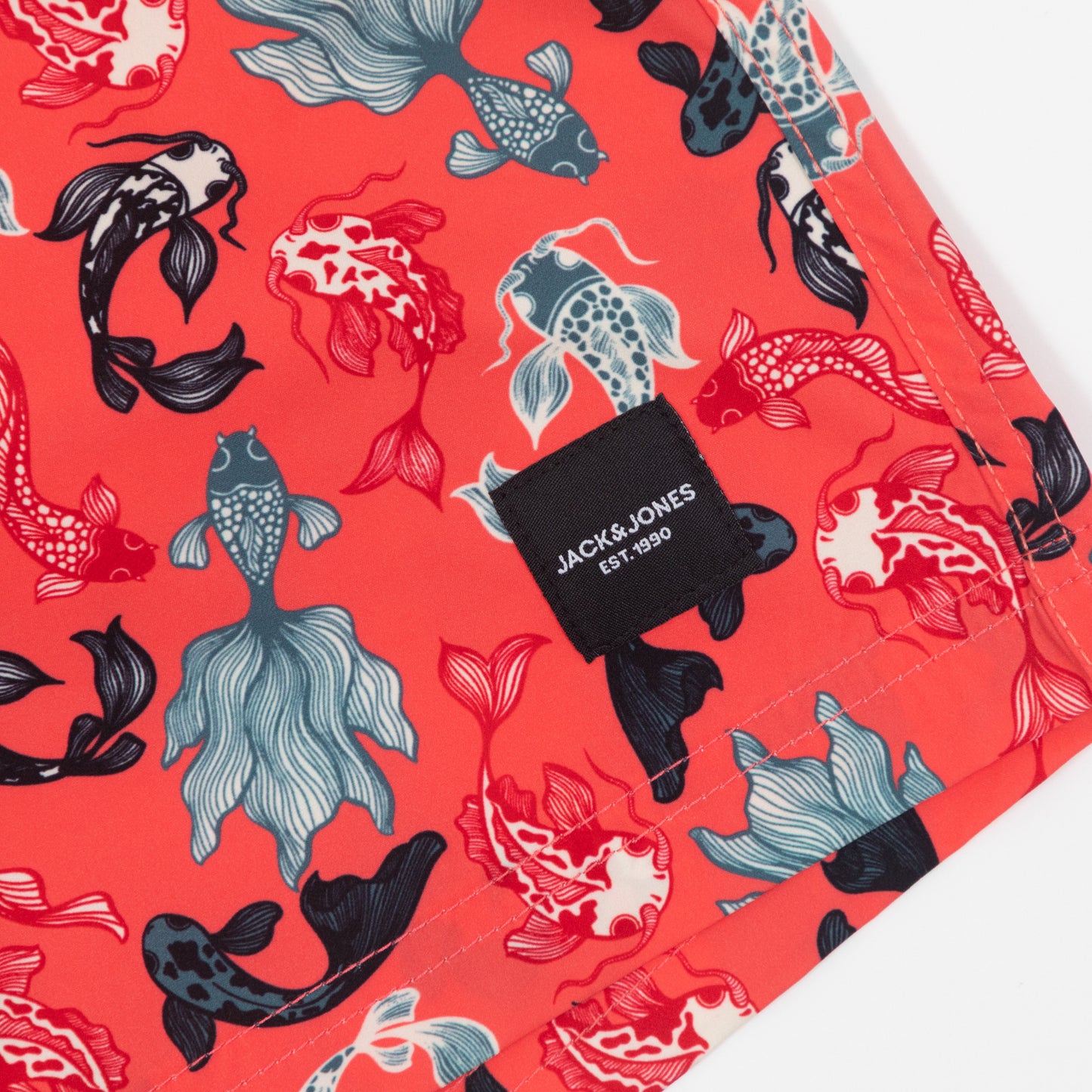 JACK & JONES Koi Fish Swim Shorts in CORAL
