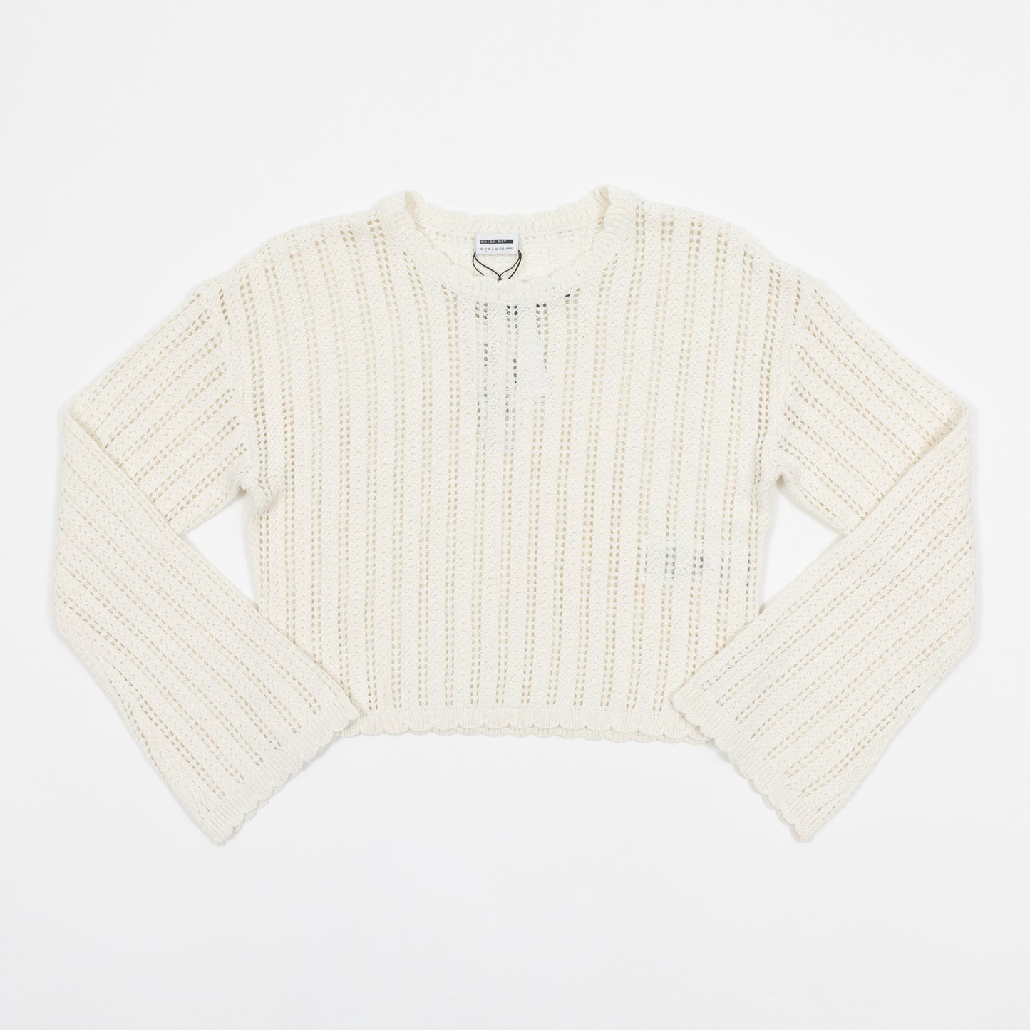 Womens NOISY MAY Laika Crochet Jumper in CREAM