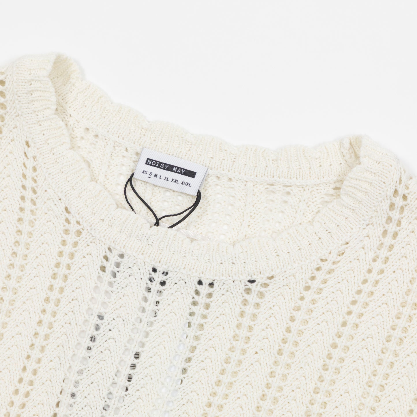 Womens NOISY MAY Laika Crochet Jumper in CREAM