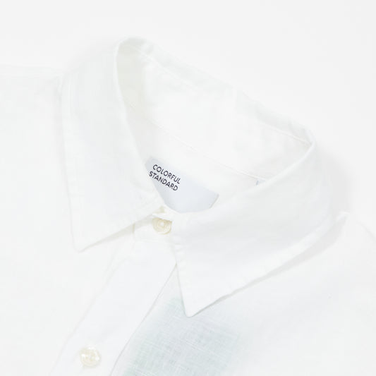 linen shirt collar close up