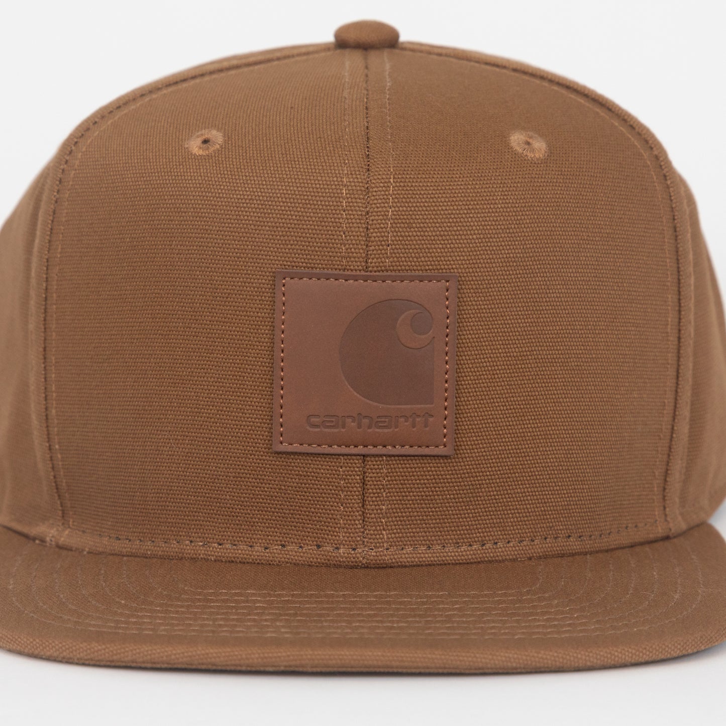 Brown Carhartt cap with logo on a white background