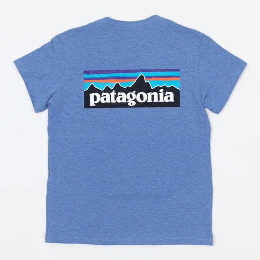 Womens PATAGONIA Logo Responsibili-Tee T-Shirt in BLUE