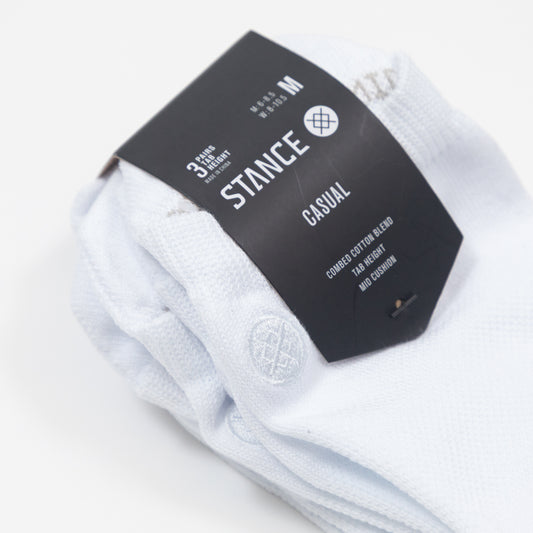 STANCE Low Tab 3 Pack Socks in WHITE