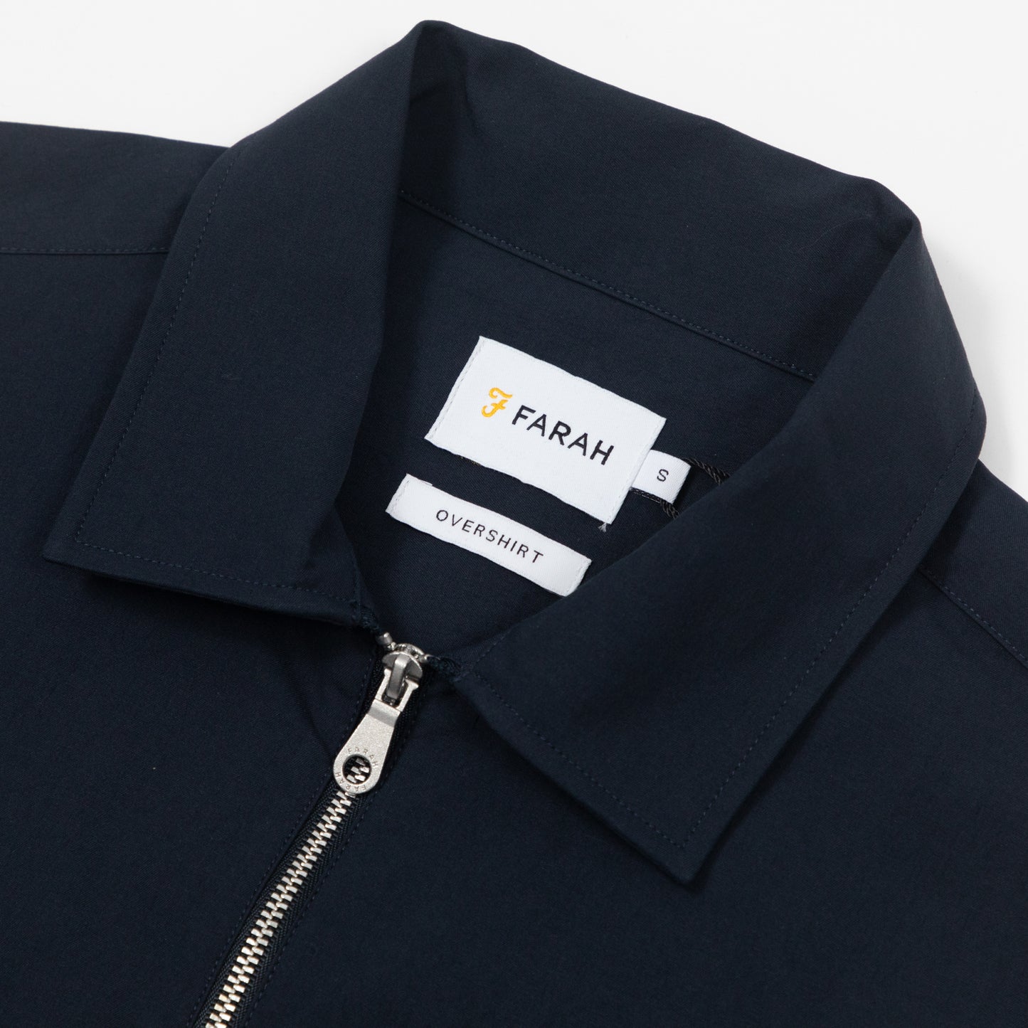 FARAH Lynden Zip Up Overshirt in TRUE NAVY