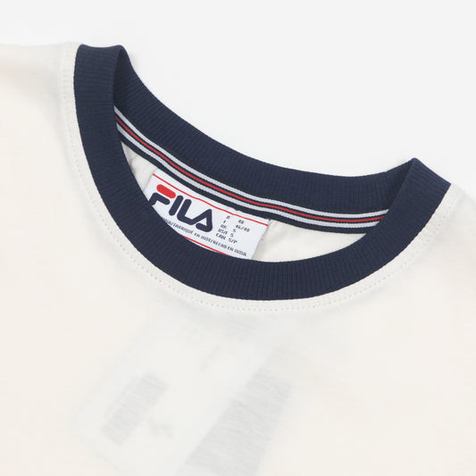 FILA Marconi T-Shirt in CREAM & NAVY