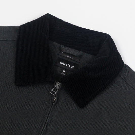 BRIXTON Mechanic Garage Zip Jacket in WASHED BLACK