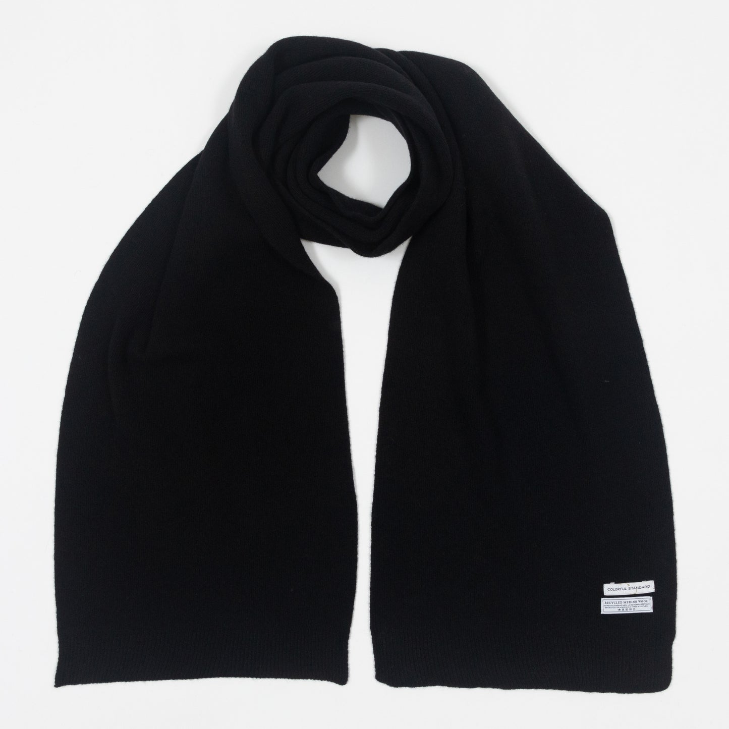 COLORFUL STANDARD Merino Wool Scarf in BLACK