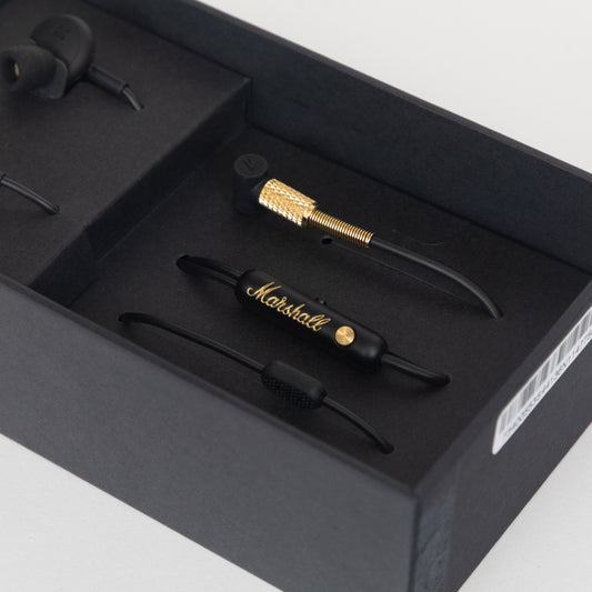 MARSHALL Mode EQ Wired Earphones in BLACK & BRASS