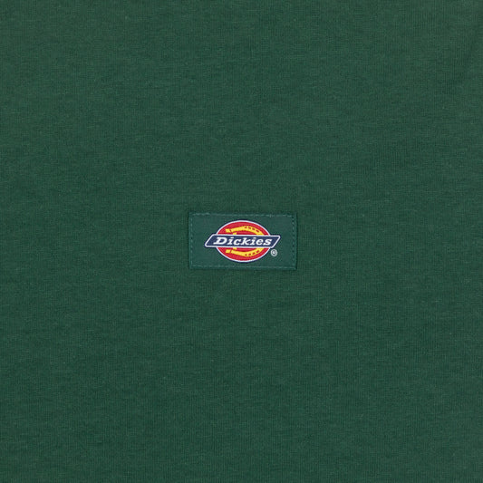 dickies logo patch on green tshirt