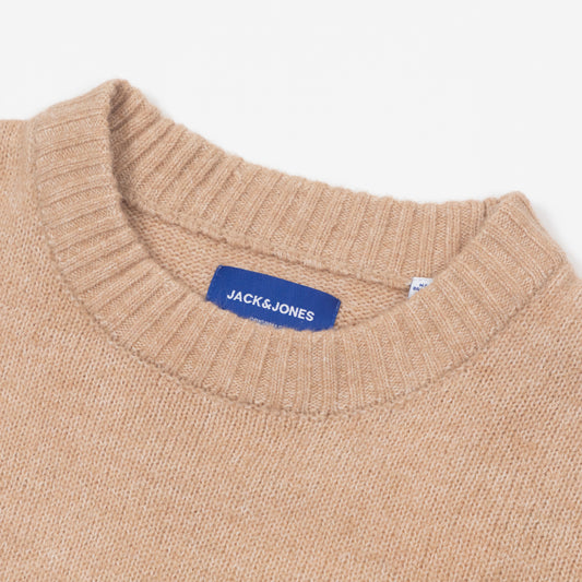 JACK & JONES Ollie Wool Knit Jumper in TAN
