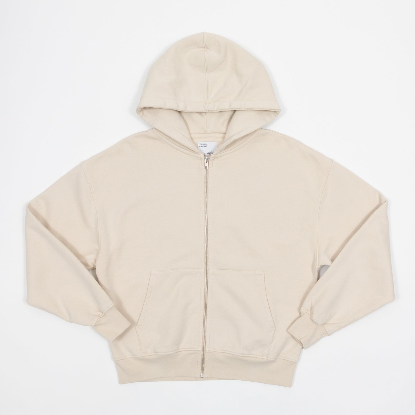 COLORFUL STANDARD Oversized Zip Hoodie in CREAM