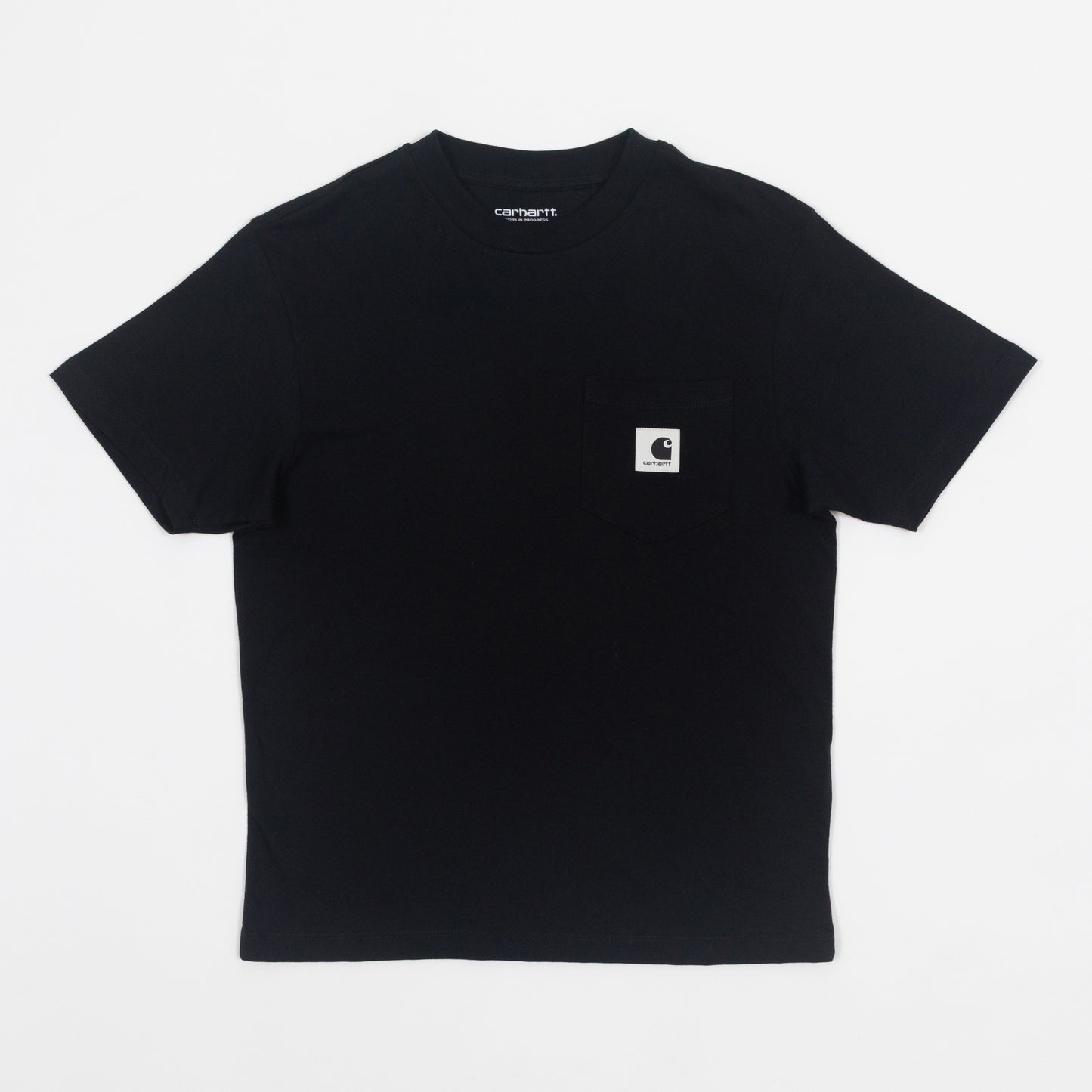 womens carhartt pocket tshirt black front view