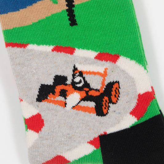 HAPPY SOCKS Racing Socks in GREEN