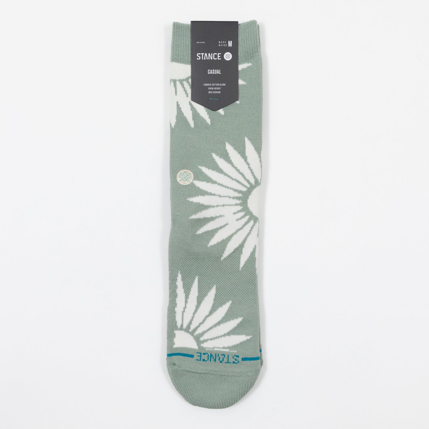 STANCE Radial Burst Crew Socks in SEA GREEN