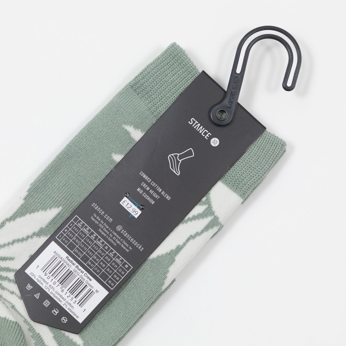STANCE Radial Burst Crew Socks in SEA GREEN