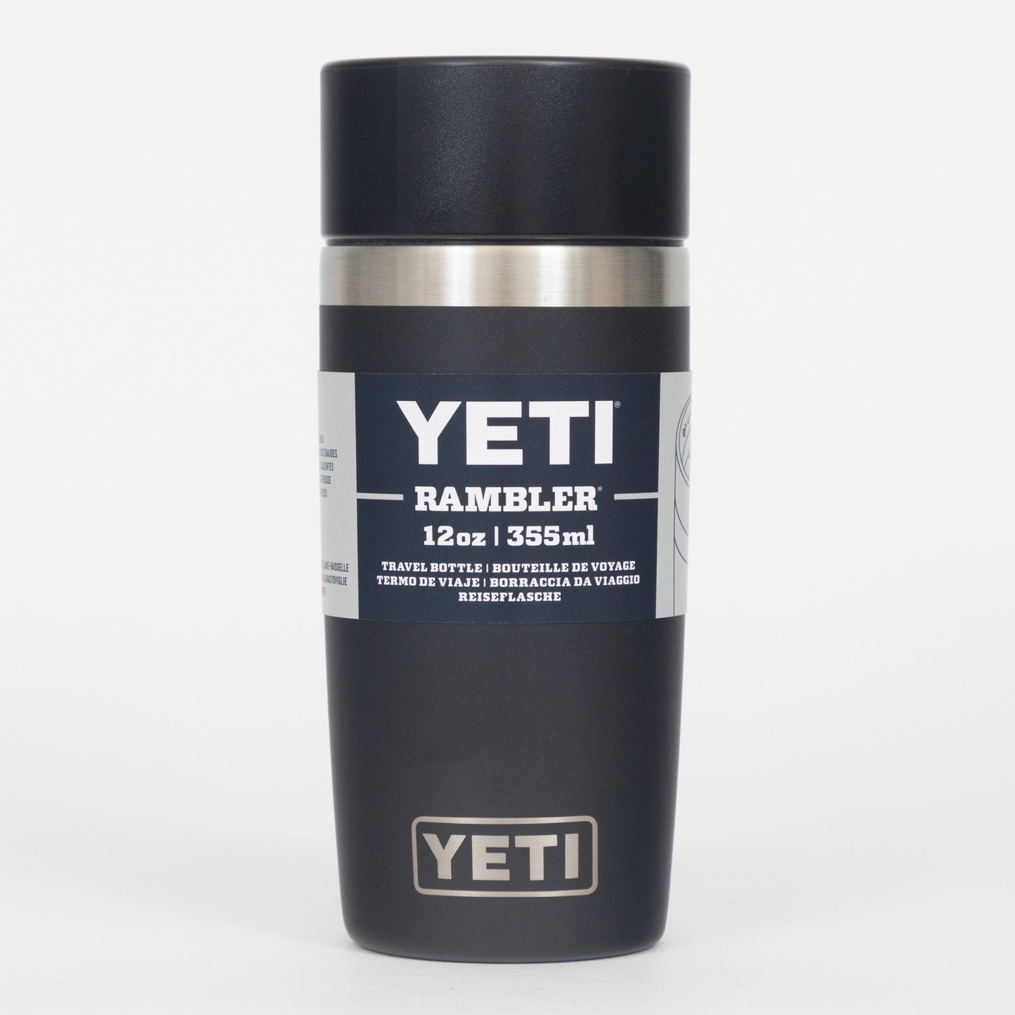 YETI Rambler 12 oz Travel Bottle in BLACK (HotShot™ Cap)