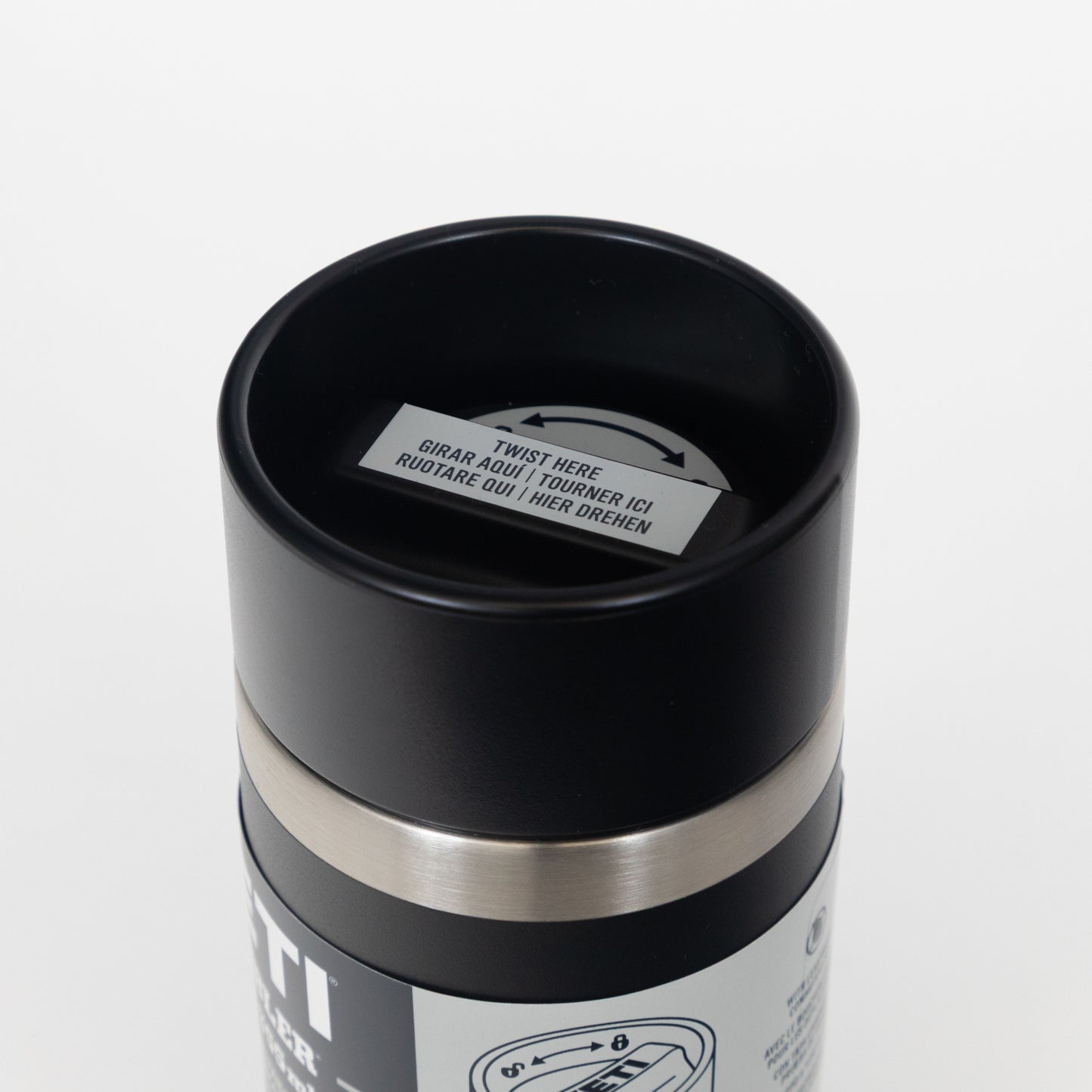 YETI Rambler 12 oz Travel Bottle in BLACK (HotShot™ Cap)