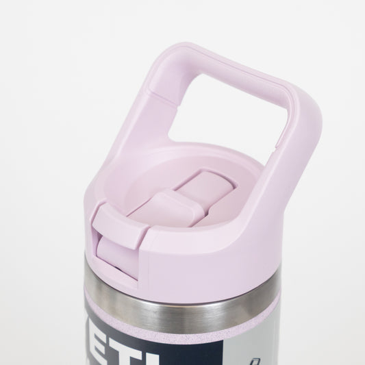 Yeti Cherry Blossom pink water bottle with straw lid