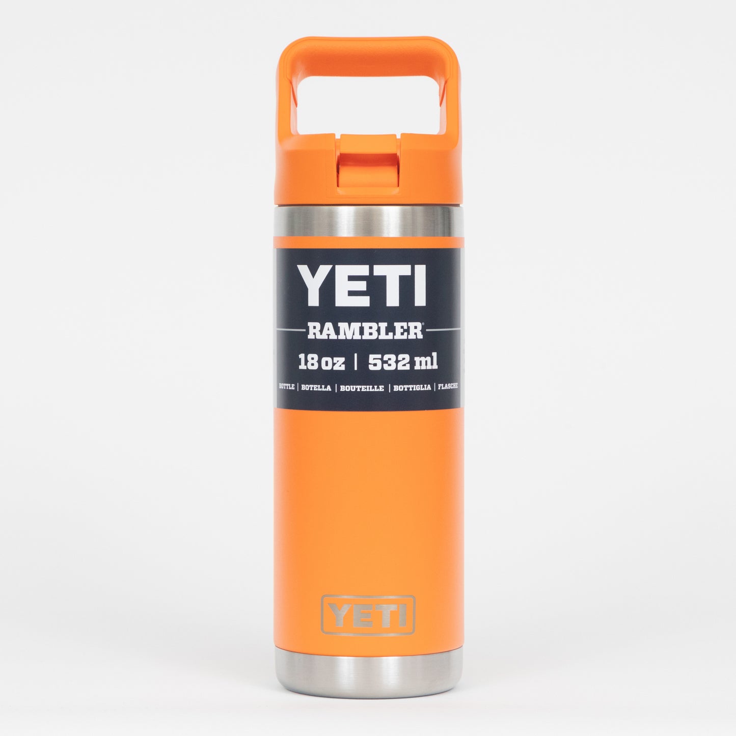 YETI Rambler 18 oz (532ml) Colour Straw Bottle in KING CRAB ORANGE
