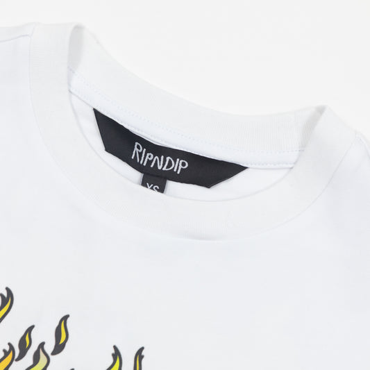Womens RIPNDIP Scary Cute Cropped T-Shirt in WHITE