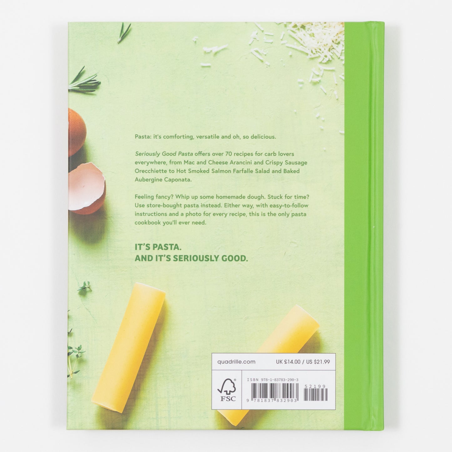 pasta recipe book back cover blurb