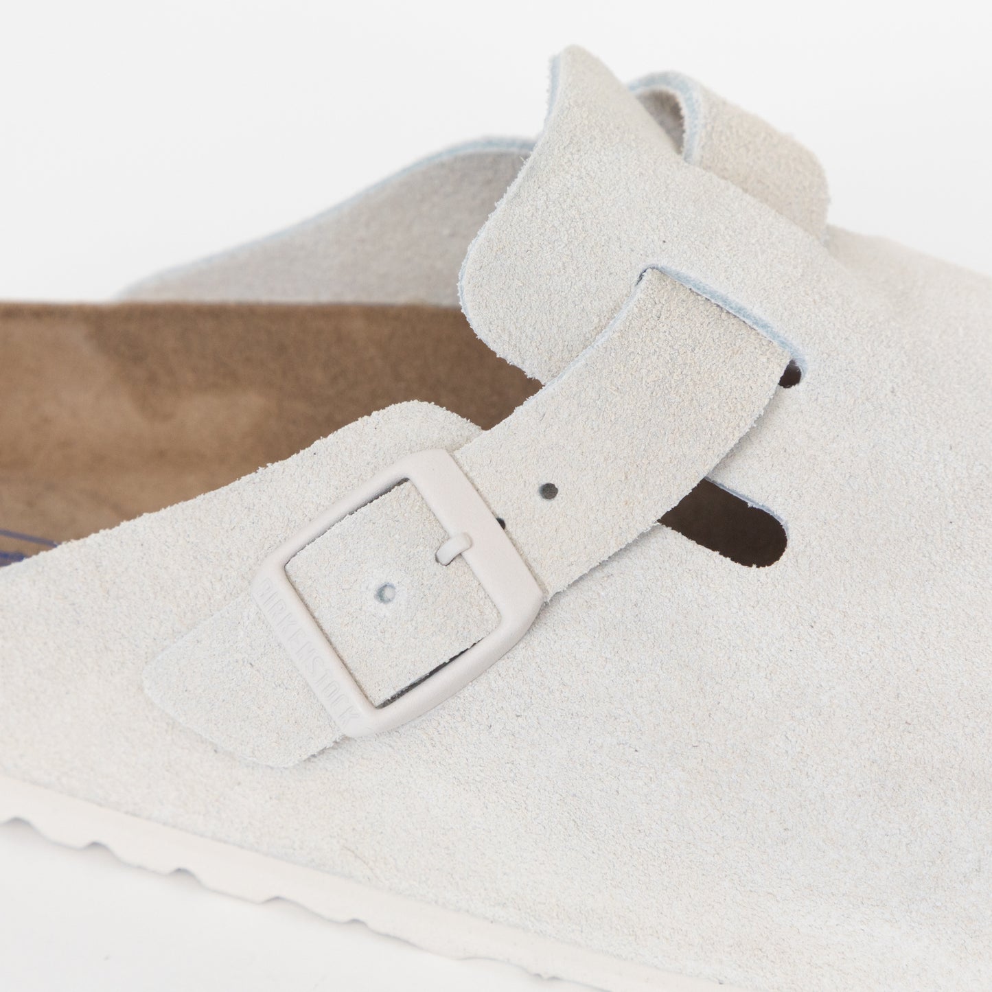 Womens BIRKENSTOCK Soft Footbed Boston Clog Sandals in WHITE