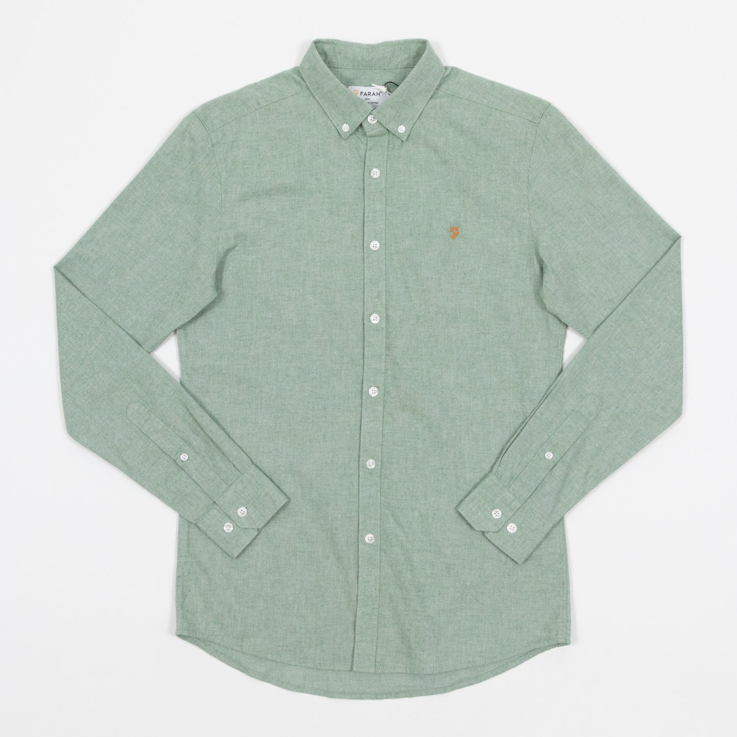 FARAH Steen Long Sleeve Shirt in GREEN MARL