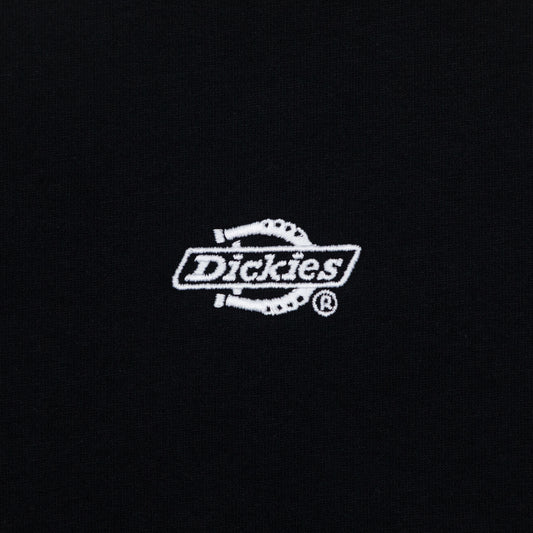 Dickies logo on a black t-shirt