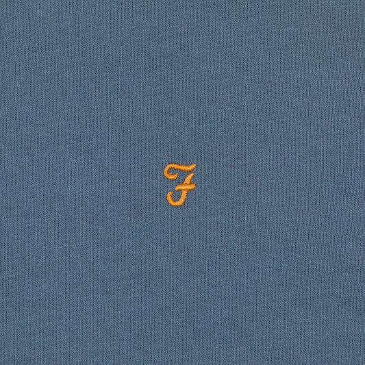 FARAH Tim Crew Sweatshirt in CHALK BLUE