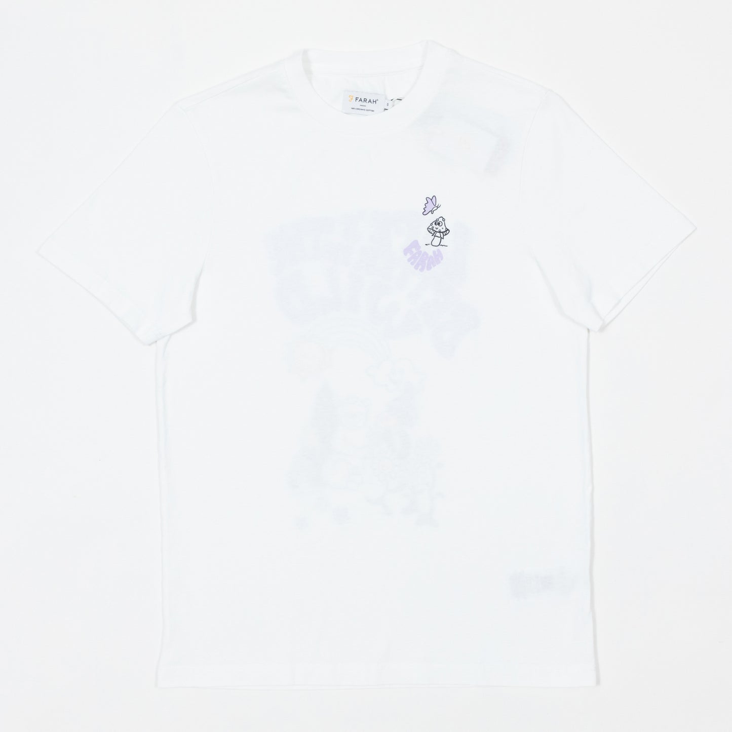 FARAH Darwin Graphic T-Shirt in WHITE