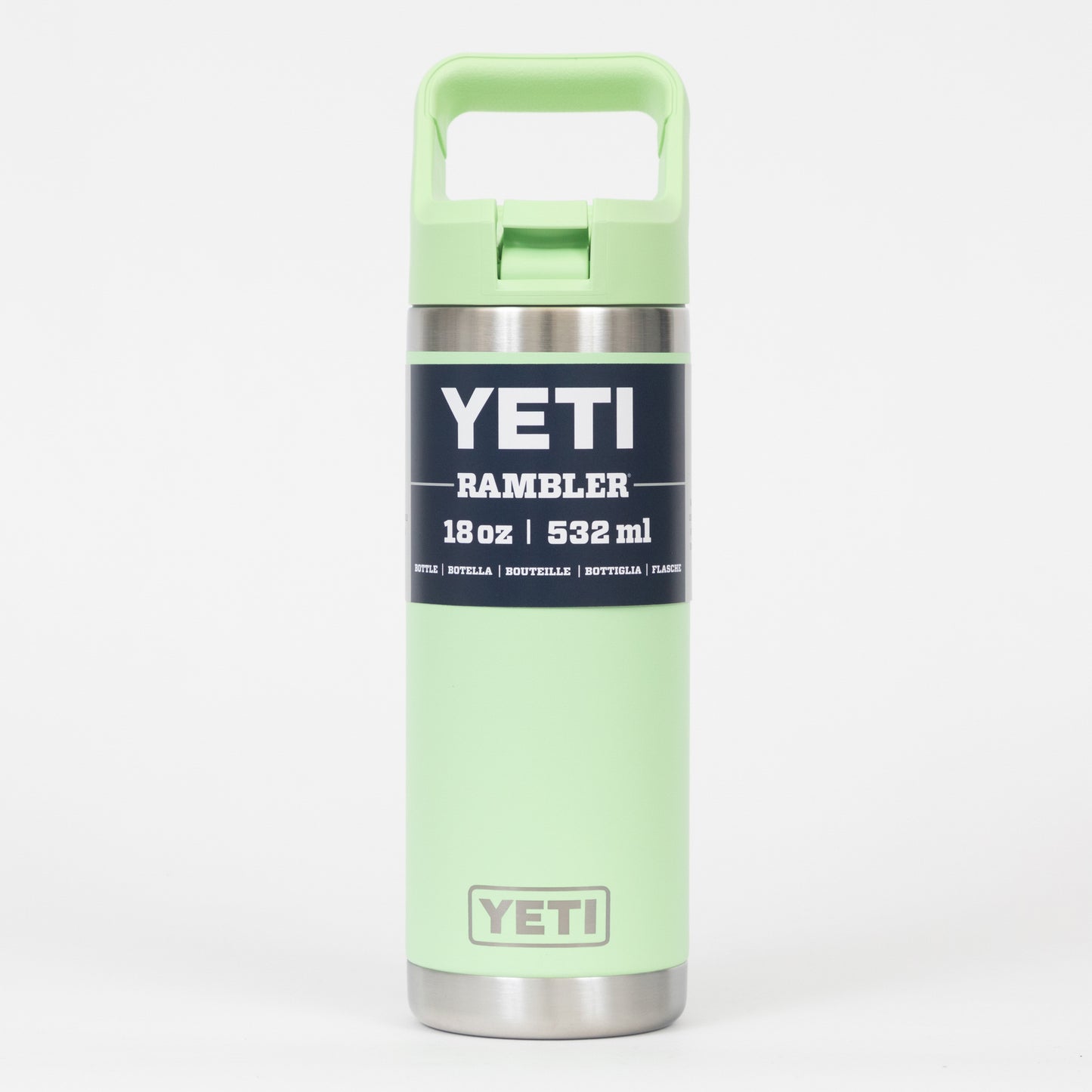 YETI Rambler 18 oz (532ml) Colour Straw Bottle in LIME GREEN