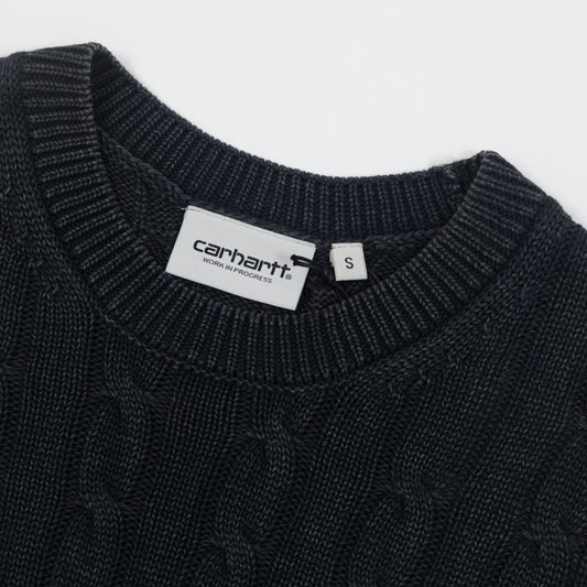Womens CARHARTT WIP Carter Knit T-Shirt in CHARCOAL