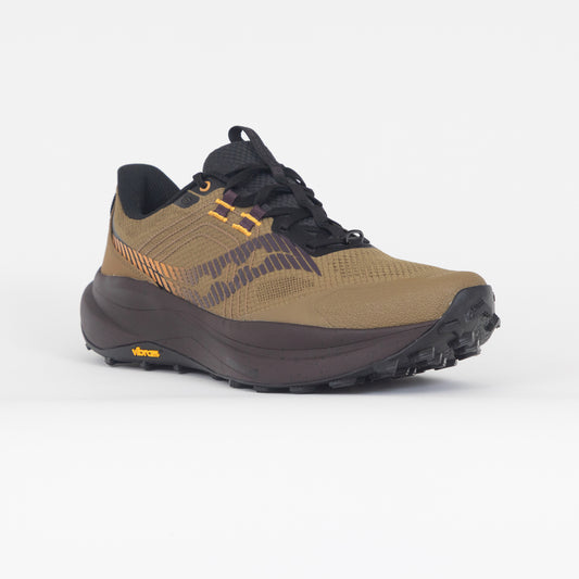 brown and greeen athletic running saucony trainers