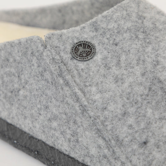 BIRKENSTOCK Zermatt Wool Sherling Slippers in LIGHT GREY
