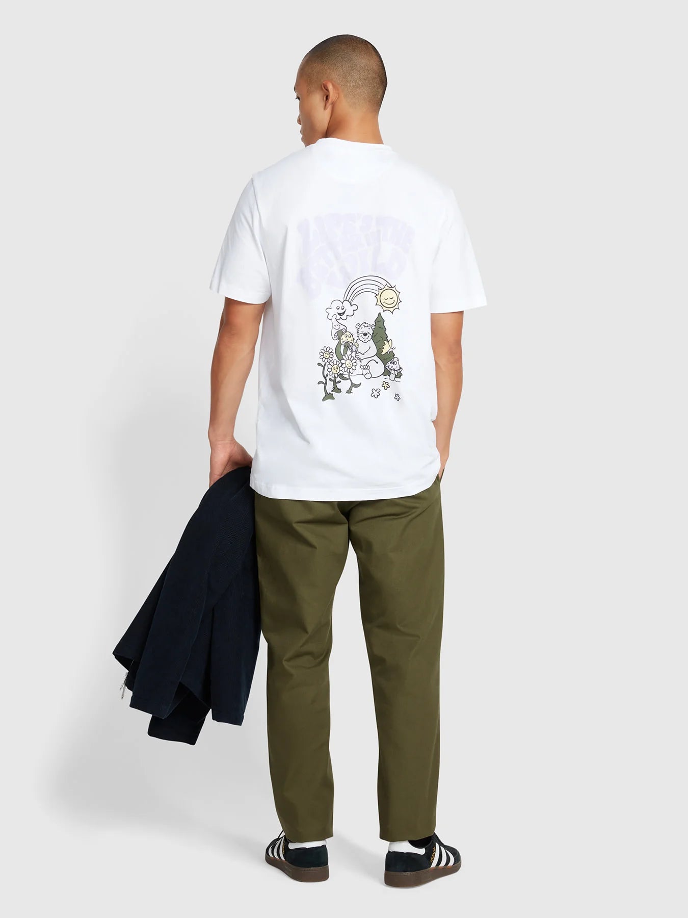 FARAH Darwin Graphic T-Shirt in WHITE