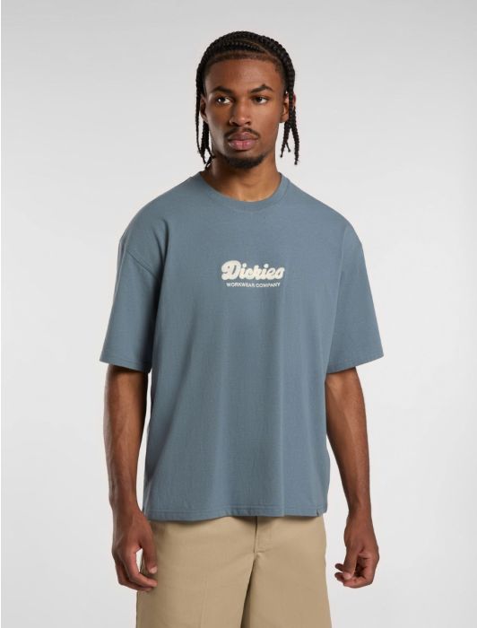 DICKIES Lewistown Embro T-Shirt in STORMY BLUE
