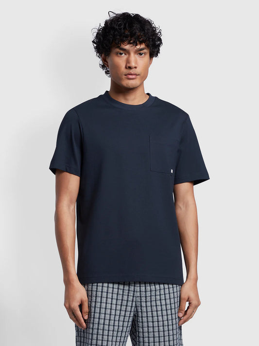 FARAH Stacy Pocket T-Shirt in NAVY