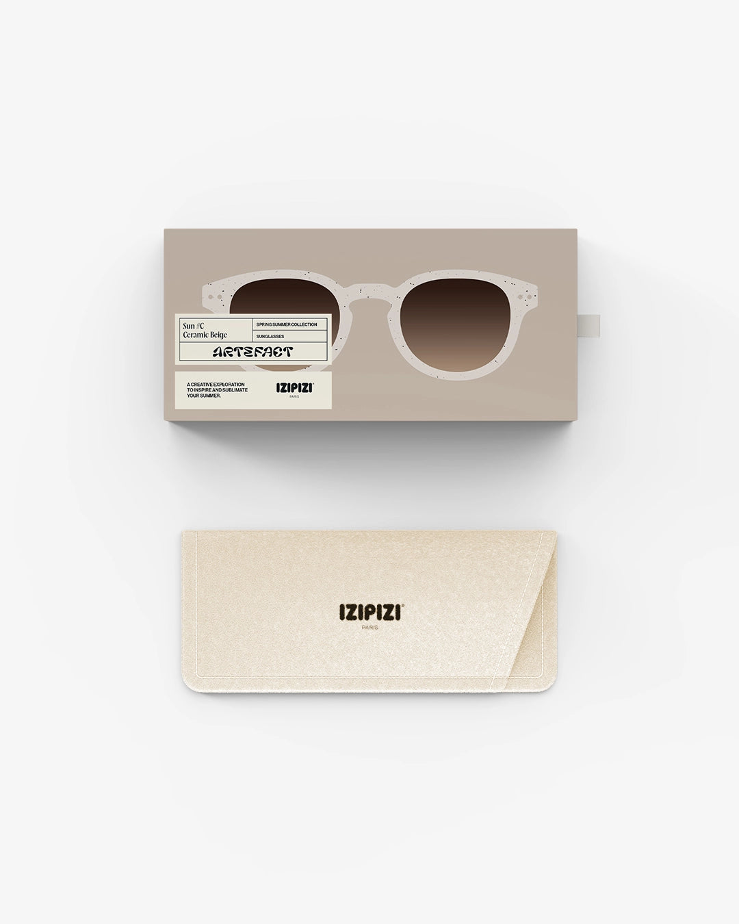 IZIPIZI #C The Retro Sunglasses in CERAMIC BEIGE