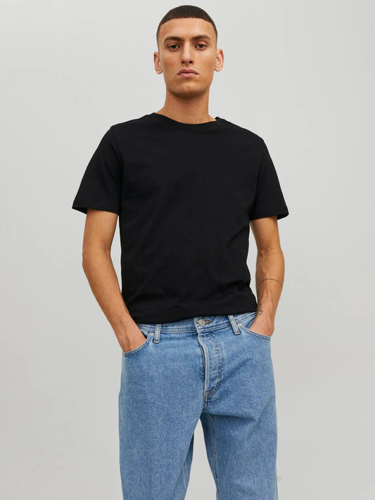 JACK & JONES Organic Cotton Basic T-Shirt in BLACK