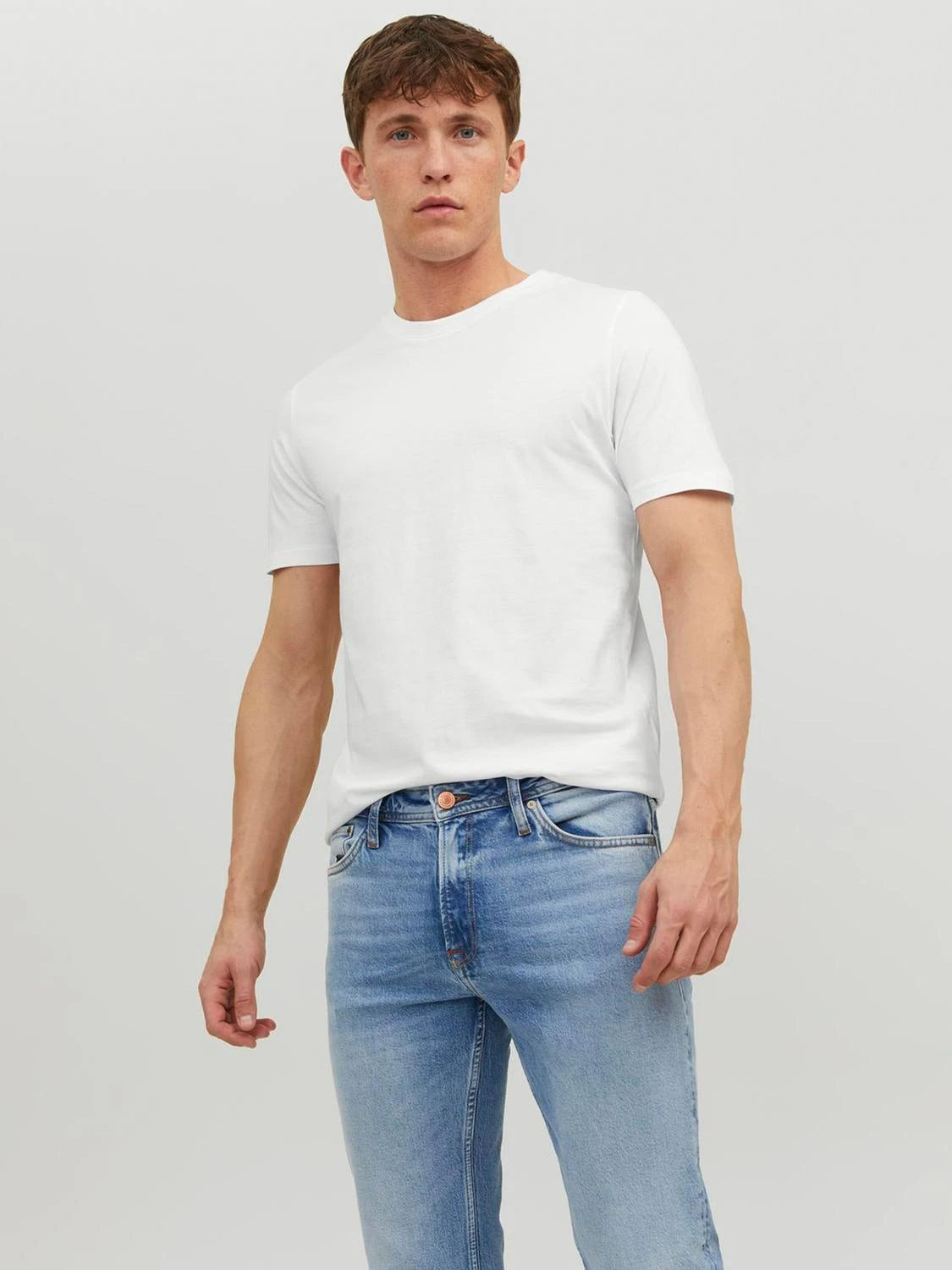 JACK & JONES Organic Cotton Basic T-Shirt in WHITE